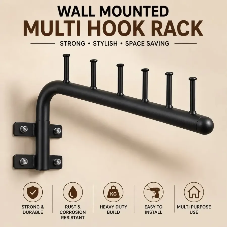 Pack Of 3 Wall Mounted Cloth Hanging Stand (5/5)
